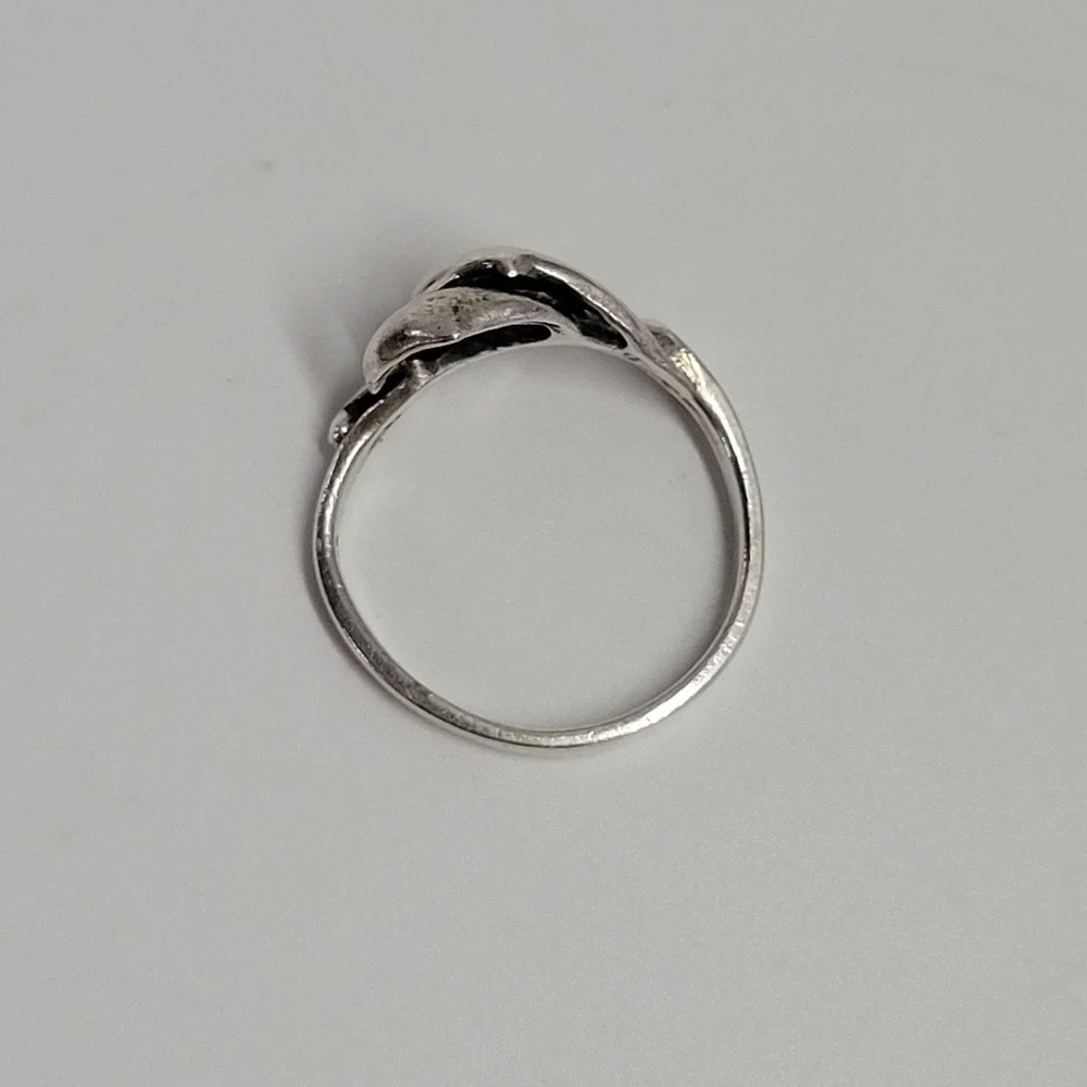 Vtg 925 Sterling Silver Double Dolphin Bypass Ring Size 7.25 Nautical Ring 3.3g